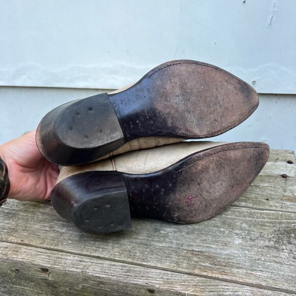 Nocona Boots Cowgirl Beige Cream Marbled Point Toe Western Style 76133 Size 6C - Picture 6 of 7